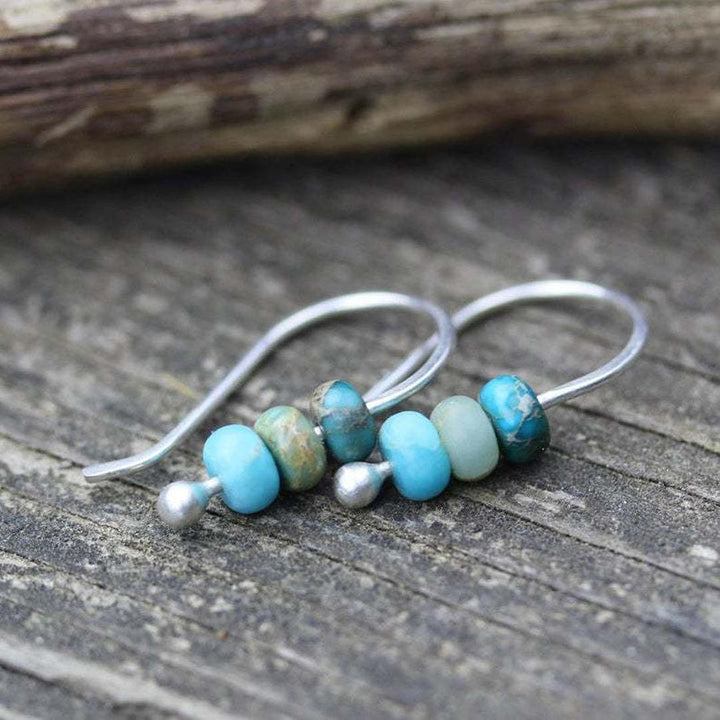 Silver Drop Earrings Sadhbh with Turquoise Stones