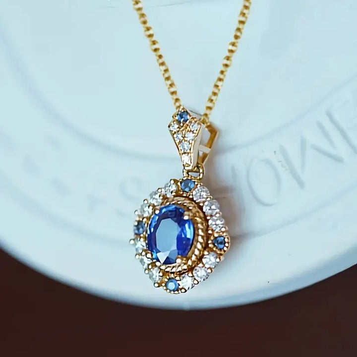 Gold Necklace Fionnuala with Sapphire