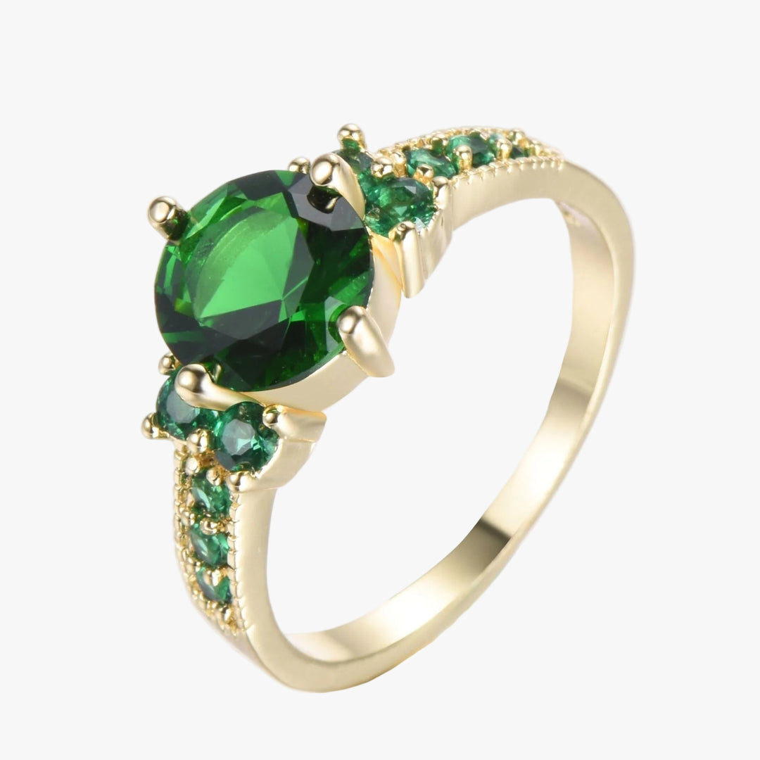 Gold Ring Clíona with Emerald