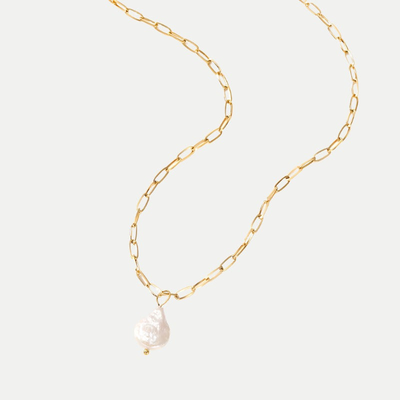 Gold Necklace Sinéad with Baroque Pearl Drop