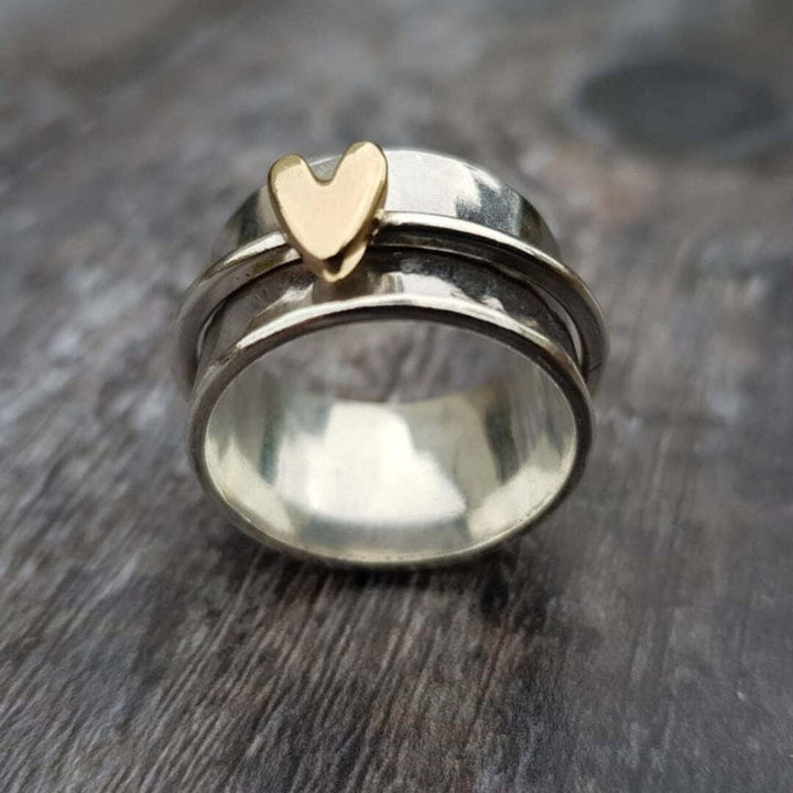 Gold &amp; Silver Ring Sinéad with Heart Motif