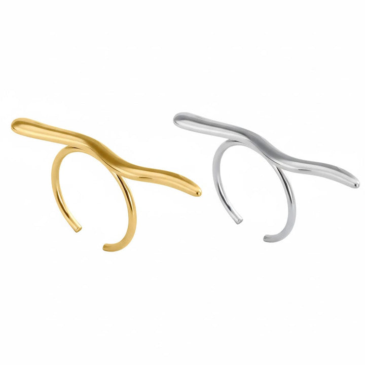Gold &amp; Silver Ring Cara with Branch Motif