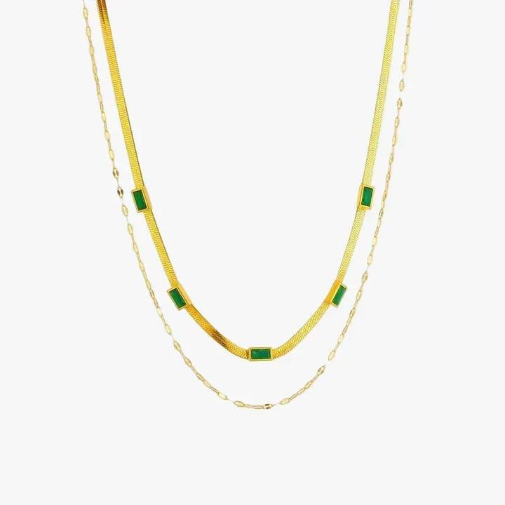 Gold Necklace Caoimhe with Emerald