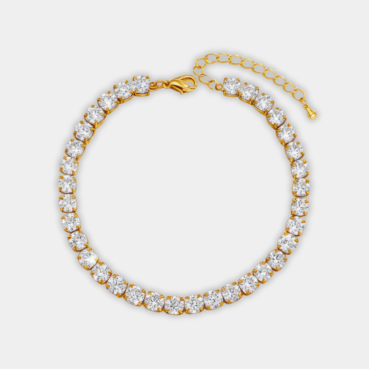 Gold Tennis Bracelet Treasa with Zirconia