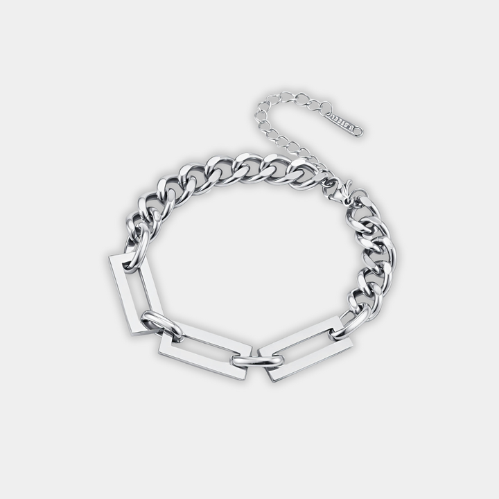 Silver Link Bracelet Saoirse with Rectangular Links