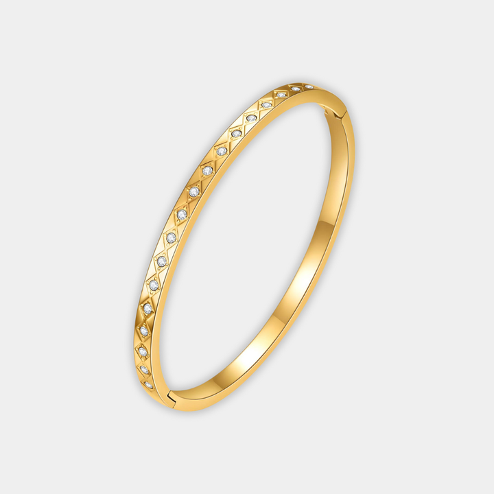 Silver Bangle Bracelet Dervla with Zirconia