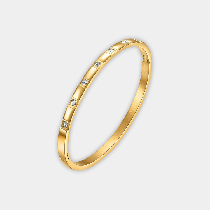 Gold Bangle Bracelet Nuala with Zirconia