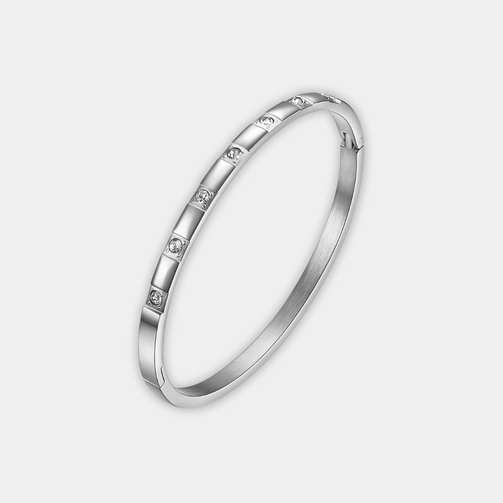 Gold Bangle Bracelet Nuala with Zirconia