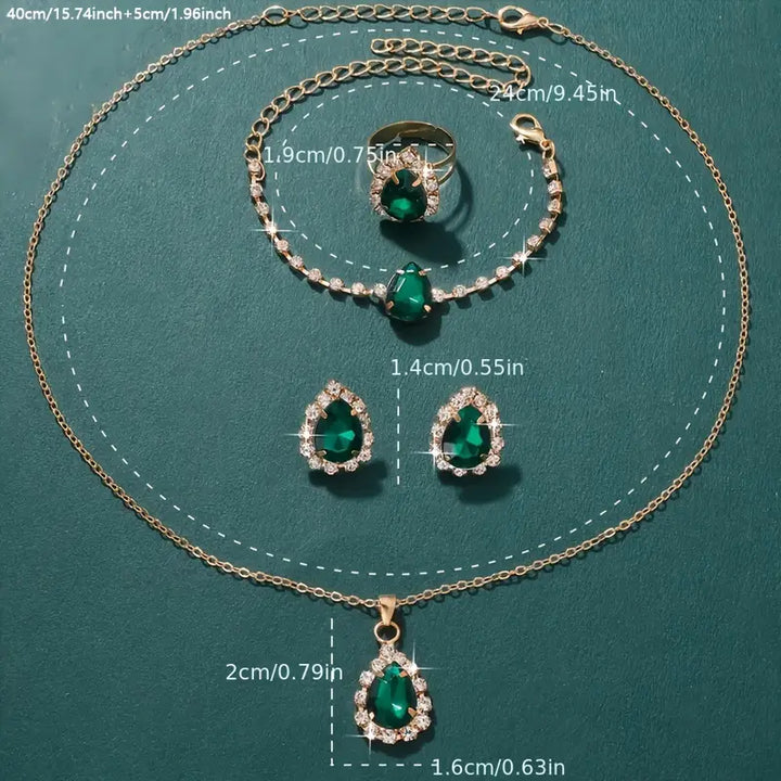 Gold Necklace Aisling with Emerald