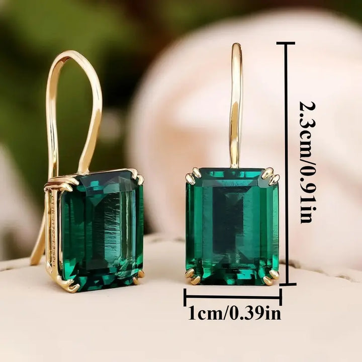 Gold Drop Earrings Fionnuala with Emerald