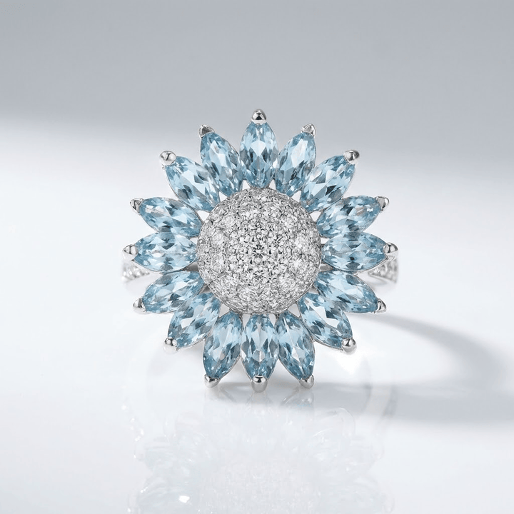 Silver Ring Béibhinn with Blue Topaz