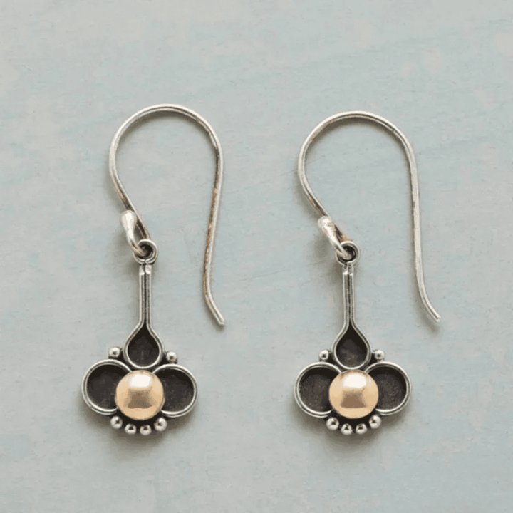 Silver Drop Earrings Kenmare with Clover Motif