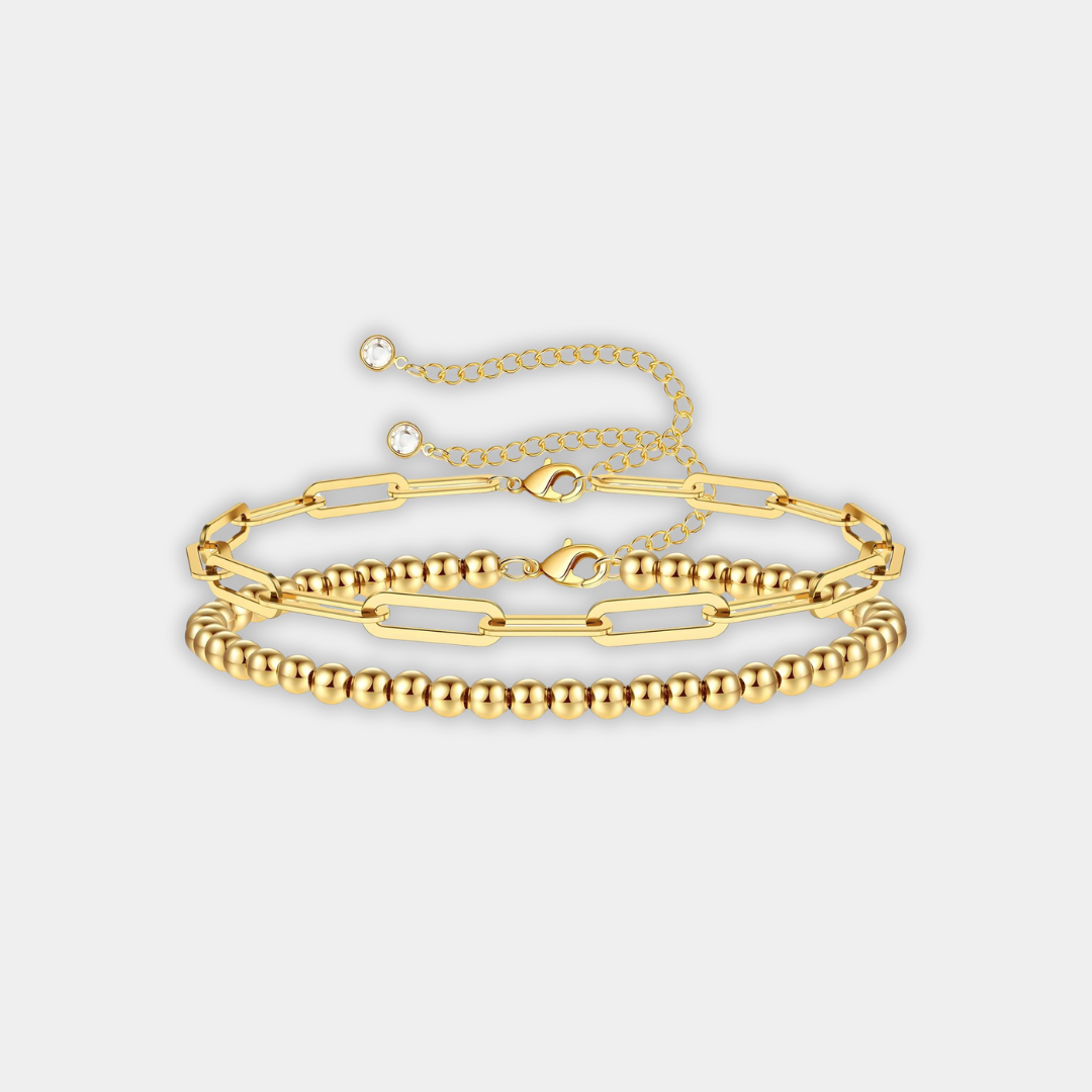 Gold Beaded Chain Bracelet Áine