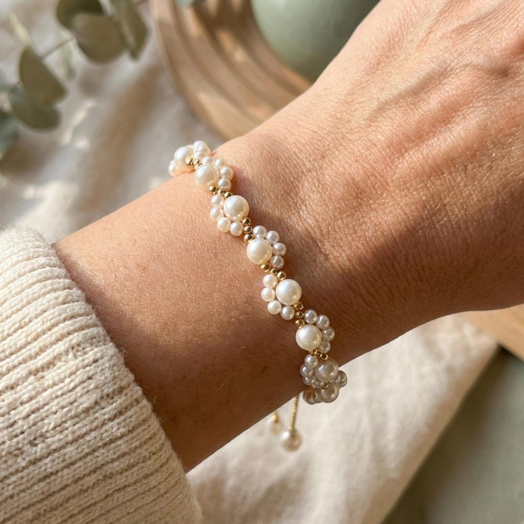 Gold Pearl Beaded Bracelet Ailbhe