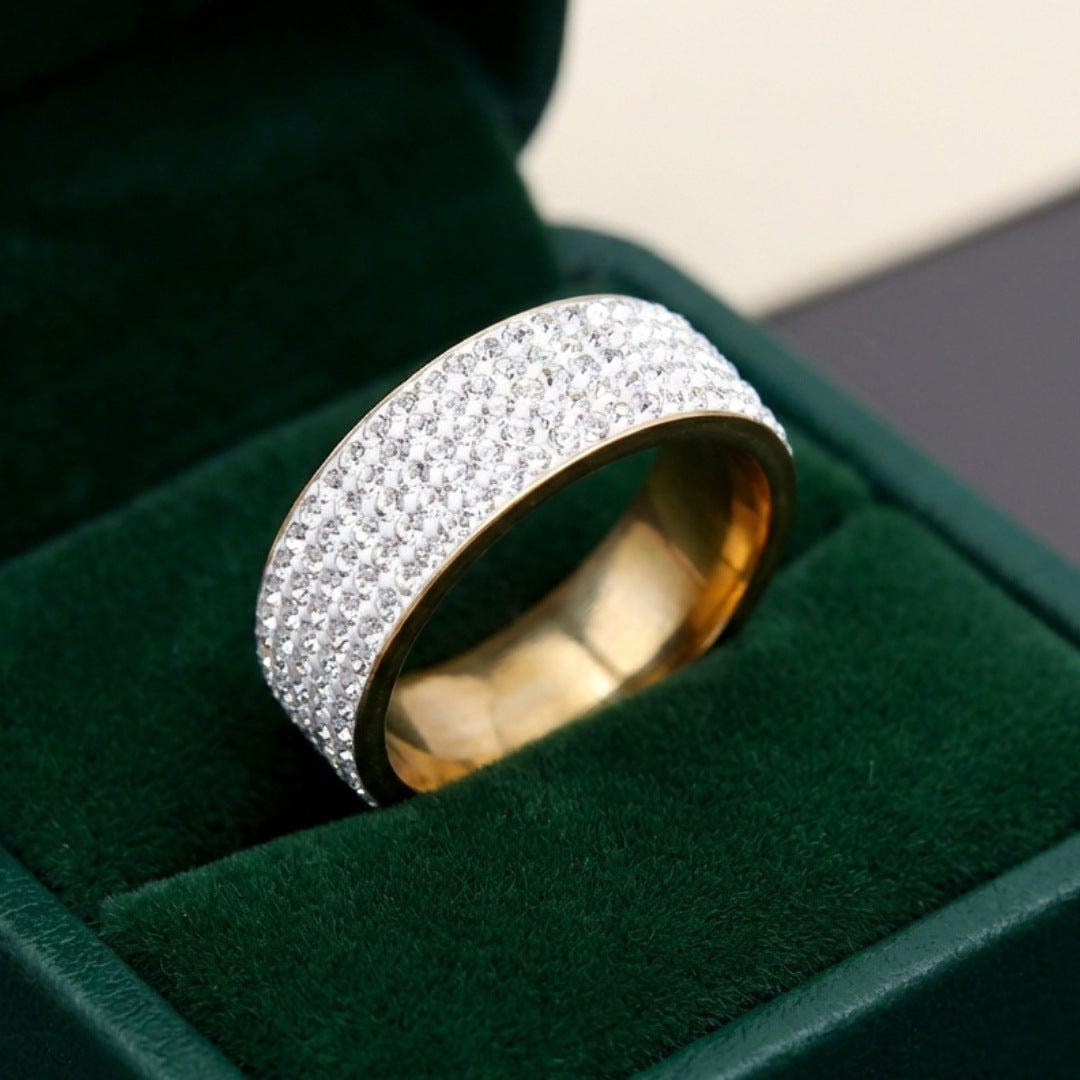Gold &amp; Silver Ring Dáiríne with Crystal
