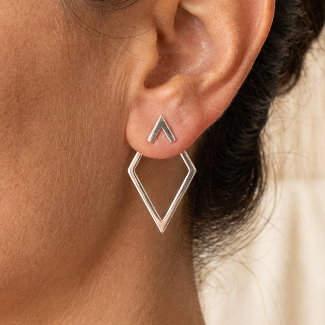 Gold Stud Earrings Caoimhe with Open Triangle