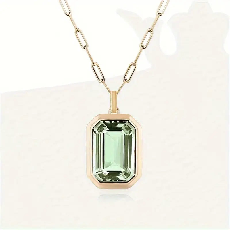 Rose Gold Necklace Saoirse with Emerald