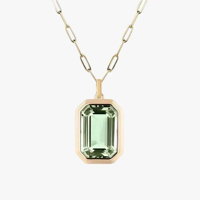 Rose Gold Necklace Niamh with Emerald