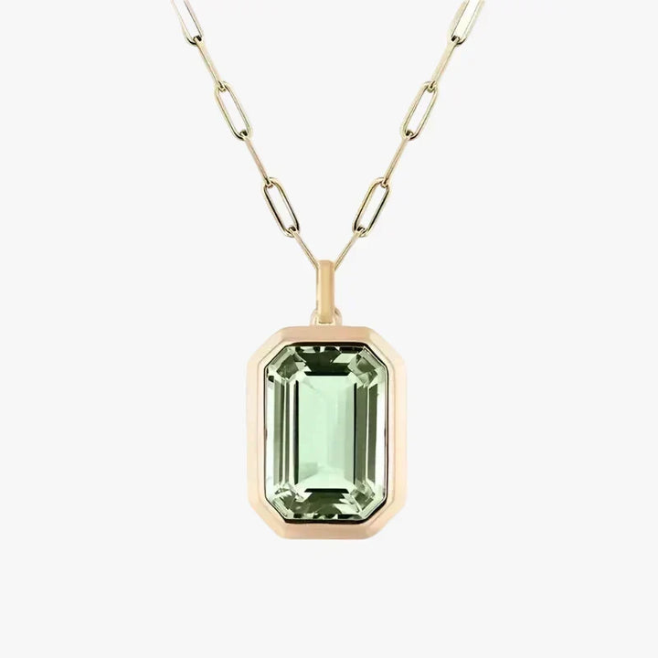 Rose Gold Necklace Niamh with Emerald