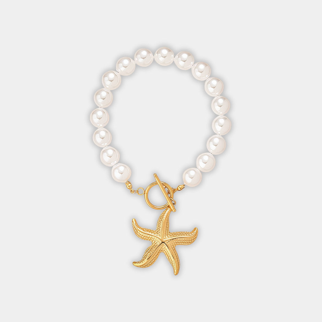 Pearl Beaded Bracelet Caoimhe with Starfish
