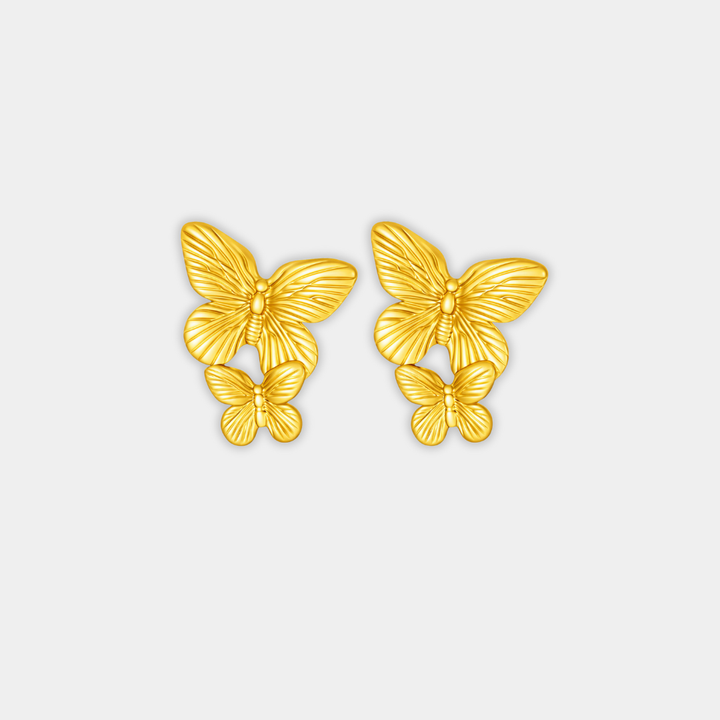 Gold Butterfly Stud Earrings Dervla