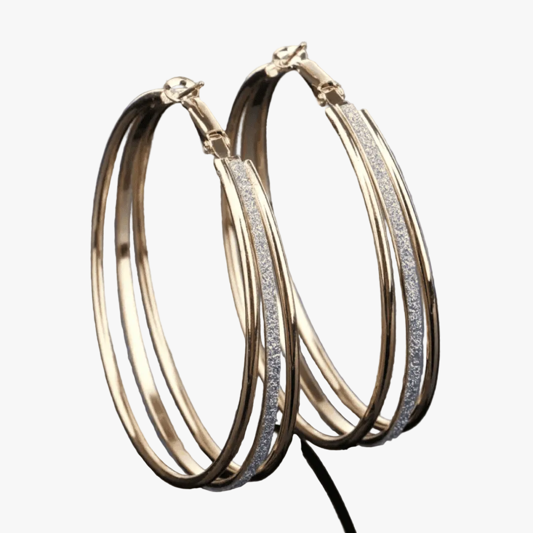 Rose Gold Hoop Earrings Galway with Stardust Finish