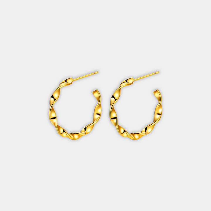 Gold Twisted Hoop Earrings Eithne