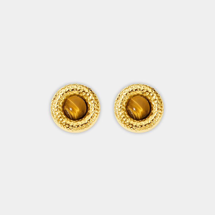 Gold Stud Earrings Saoirse with Tiger&