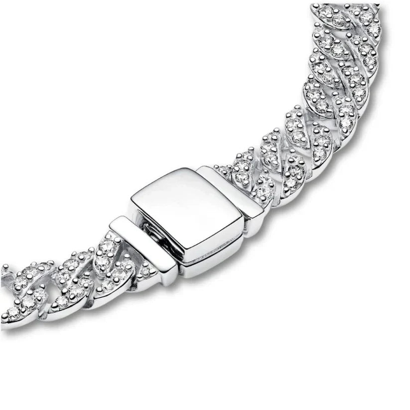 Silver Chain Bracelet Aoibhinn with Crystal Pavé