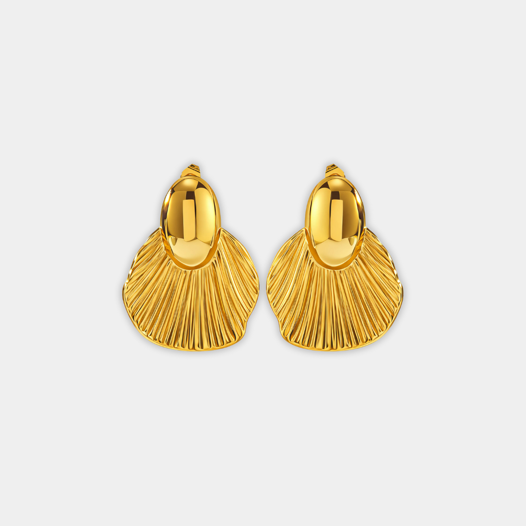Gold Drop Earrings Ciara with Shell