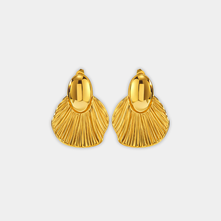 Gold Drop Earrings Ciara with Shell