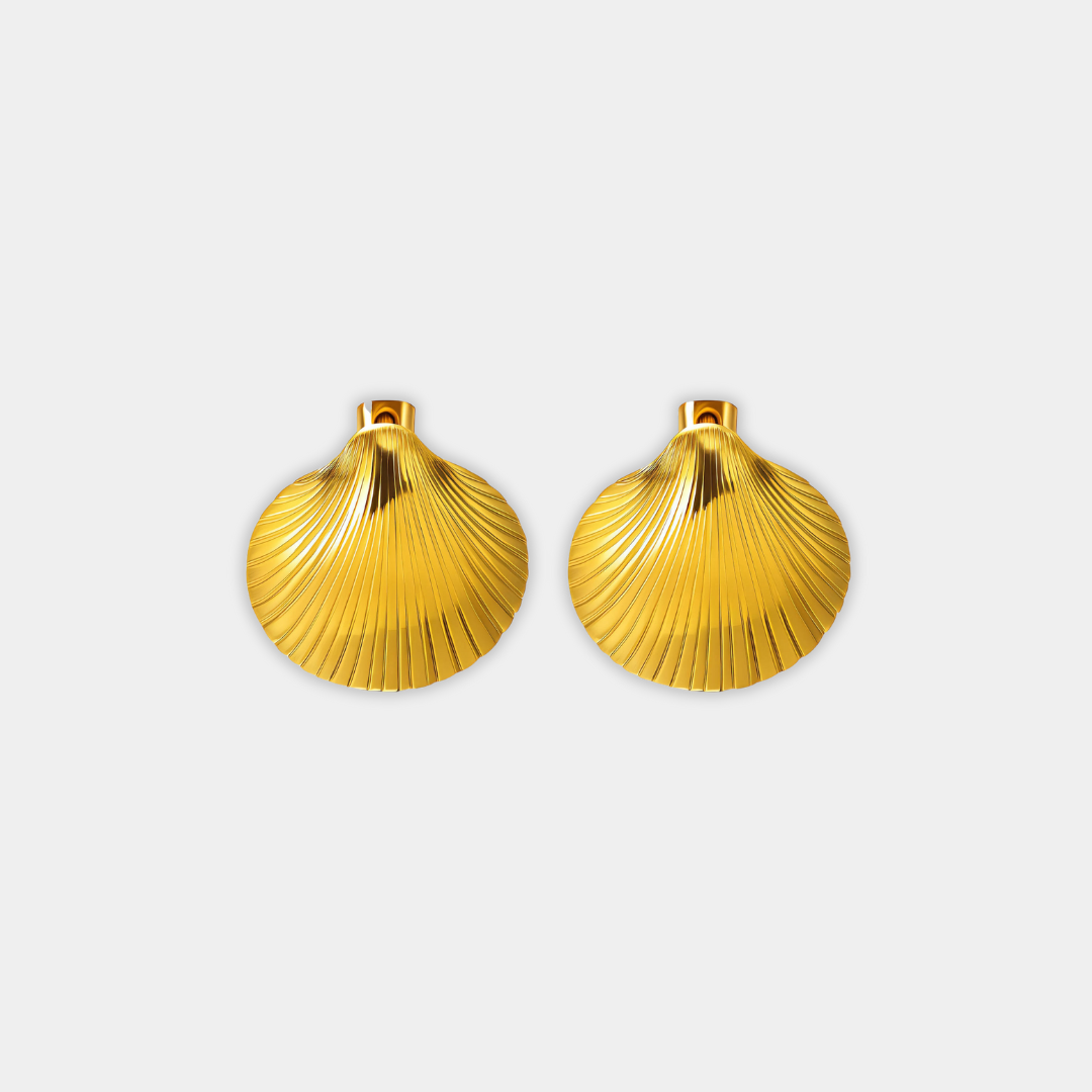 Gold Shell Drop Earrings Gráinne