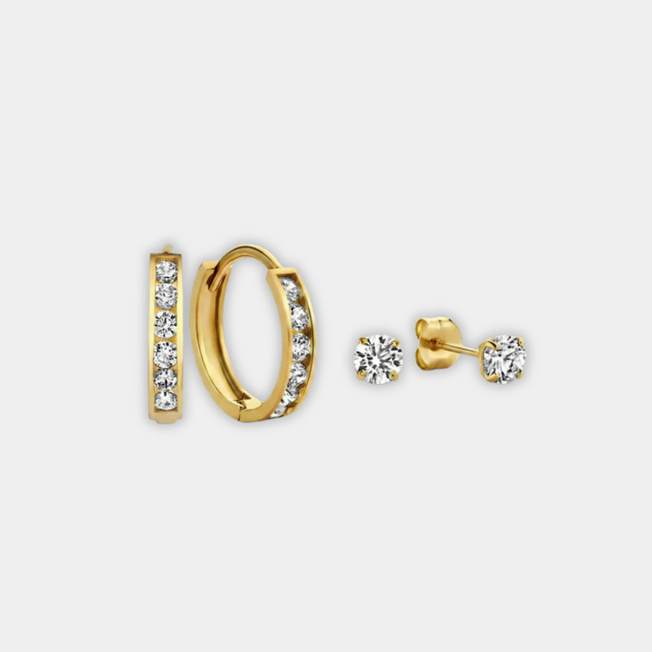 Silver Stud Earrings Saoirse with Zirconia