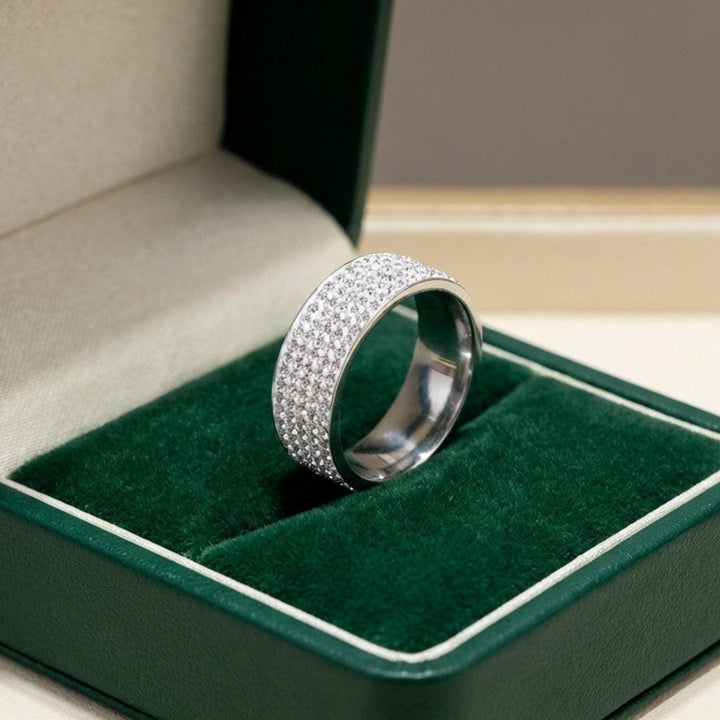 Gold &amp; Silver Ring Dáiríne with Crystal