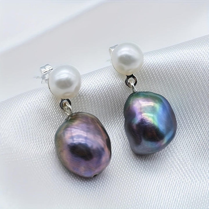 Silver Drop Earrings Laoise with Baroque Pearls