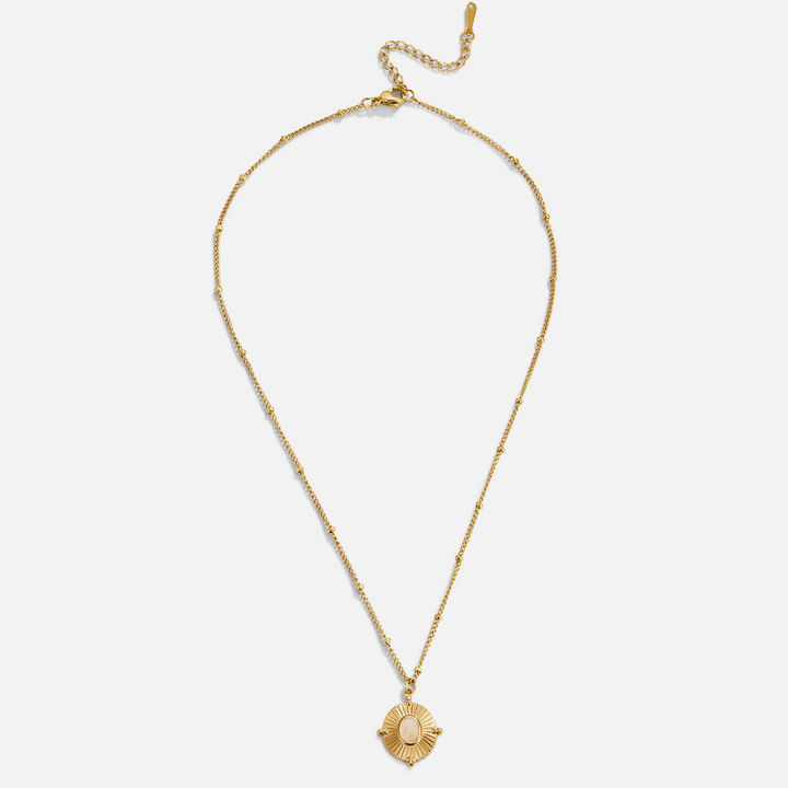 Gold Necklace Aoibhinn with Sunburst Medallion
