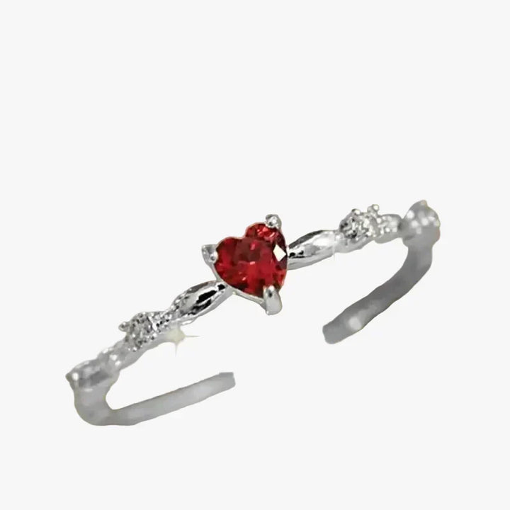 Gold Ring Aisling with Ruby Heart