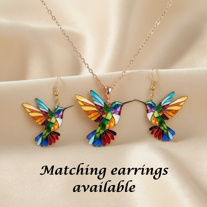 Rose Gold Necklace Aislinn with Hummingbird