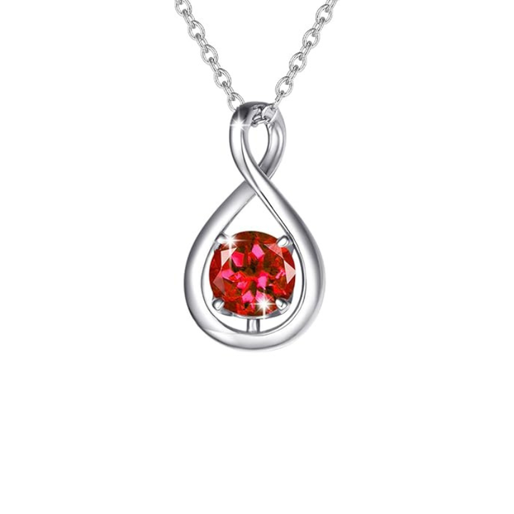 White Gold Necklace Dáiríne with Infinity and Ruby