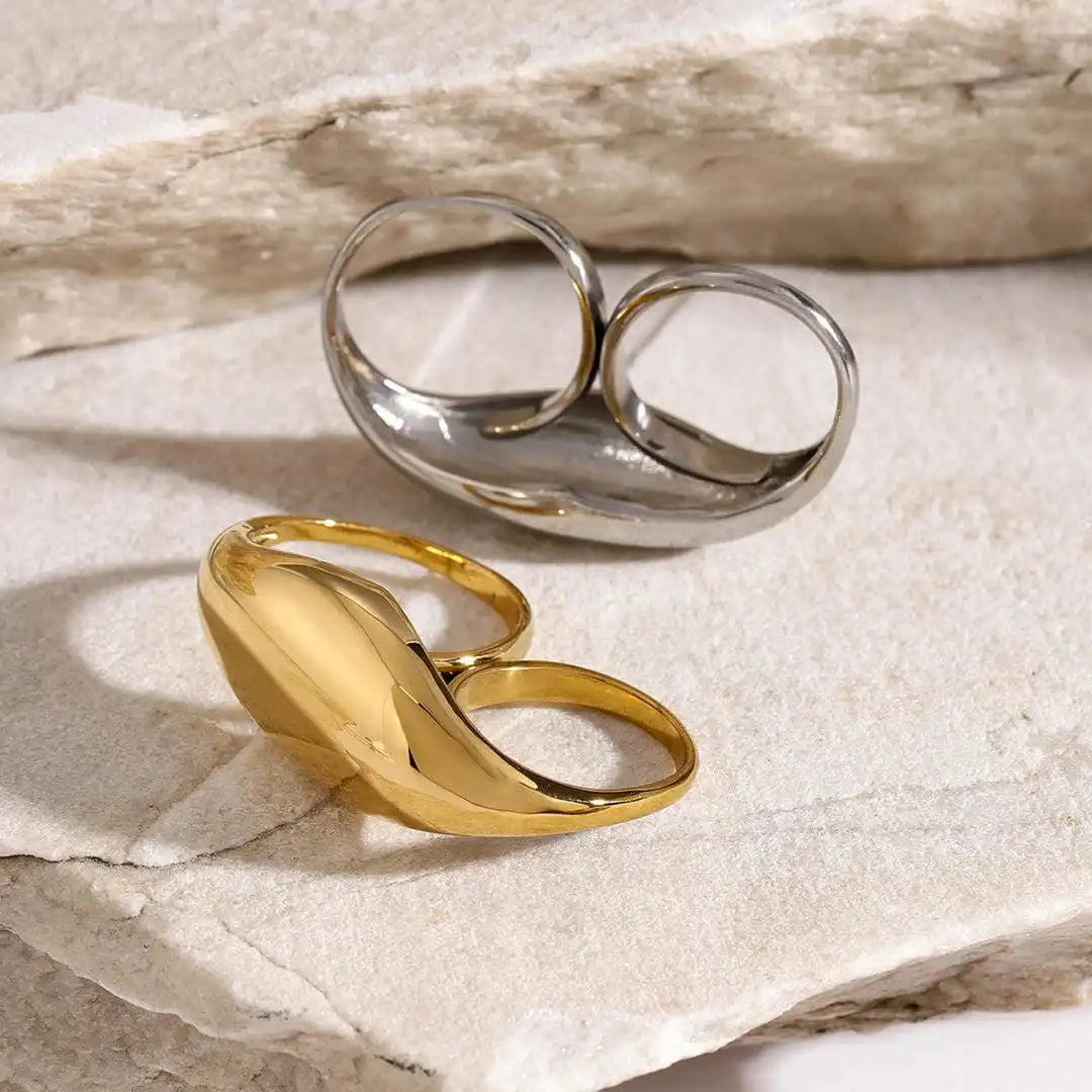 Gold-Plated Double Dome Ring Nuala