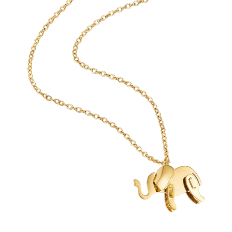 Gold Necklace Ciara with Elephant Motif