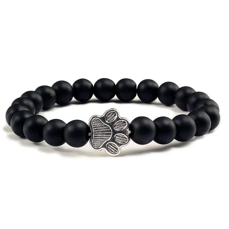 Turquoise Beaded Bracelet Riona with Paw Print