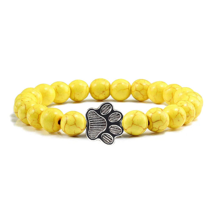 Turquoise Beaded Bracelet Riona with Paw Print