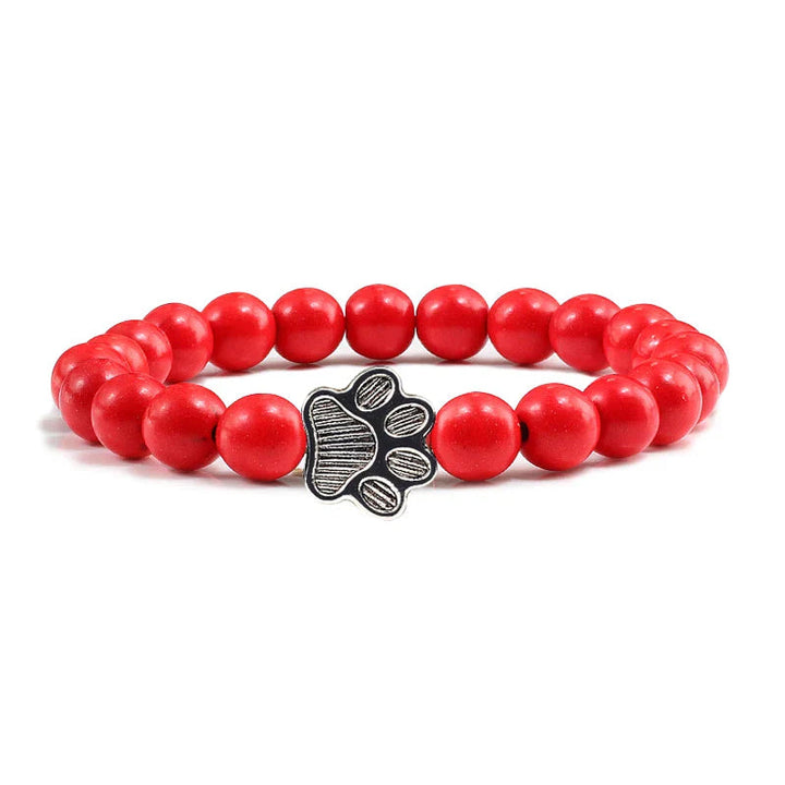 Turquoise Beaded Bracelet Riona with Paw Print