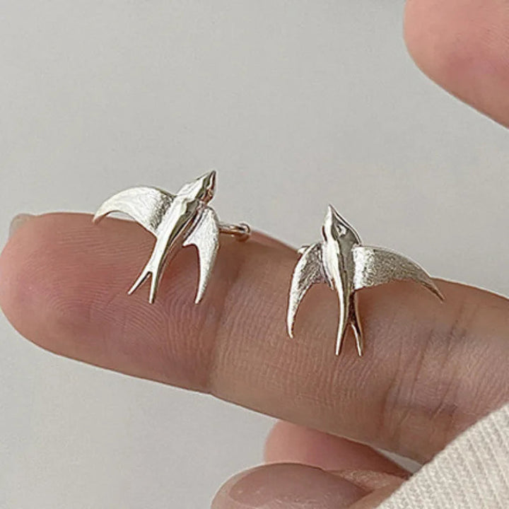 Silver Ear Cuff Laoise with Swallow Motif