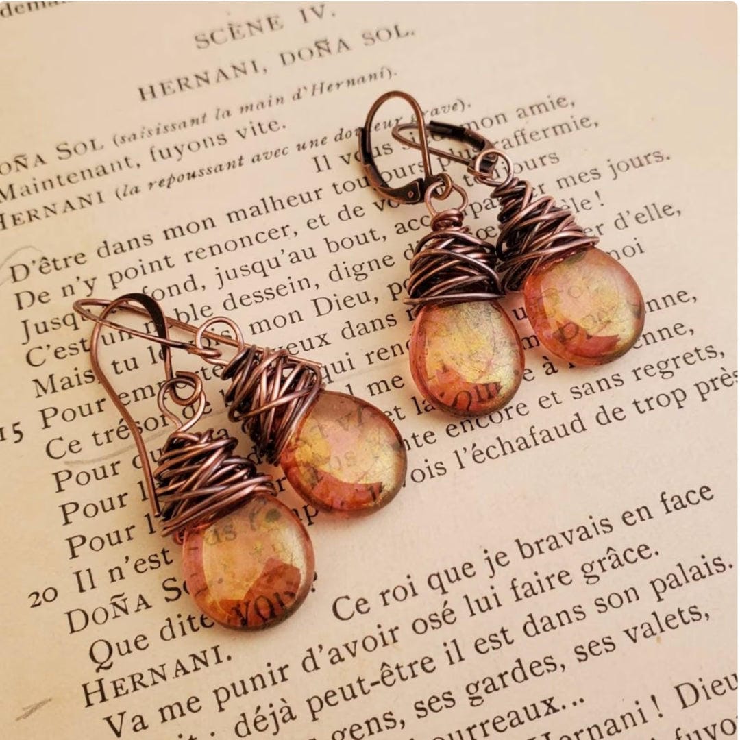 Antique Gold Drop Earrings Clifden with Citrine