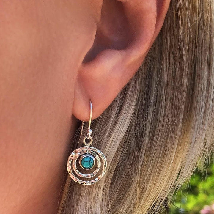 Gold &amp; Silver Ring Set Dingle with Turquoise