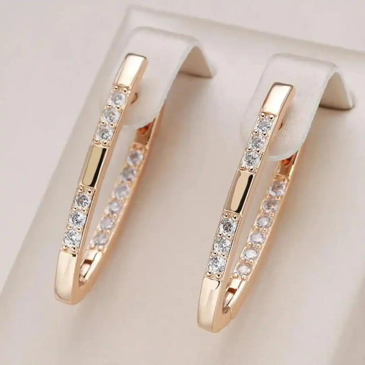 Rose Gold Hoop Earrings Eithne with Zirconia