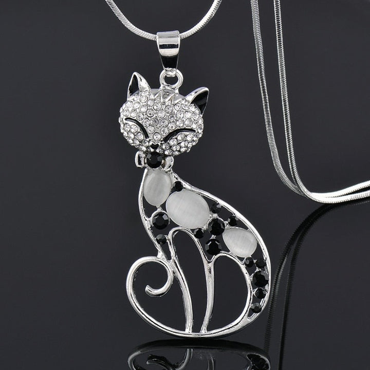 Silver Necklace Darina with Cat