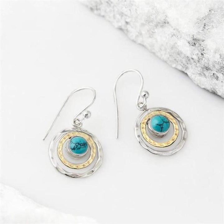 Gold &amp; Silver Ring Set Dingle with Turquoise